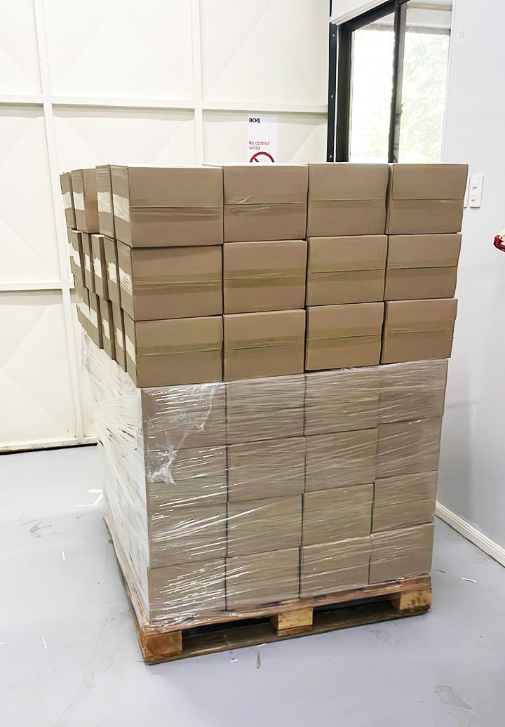 Palletized LEPTI product ready to ship